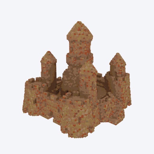 low poly sand castle